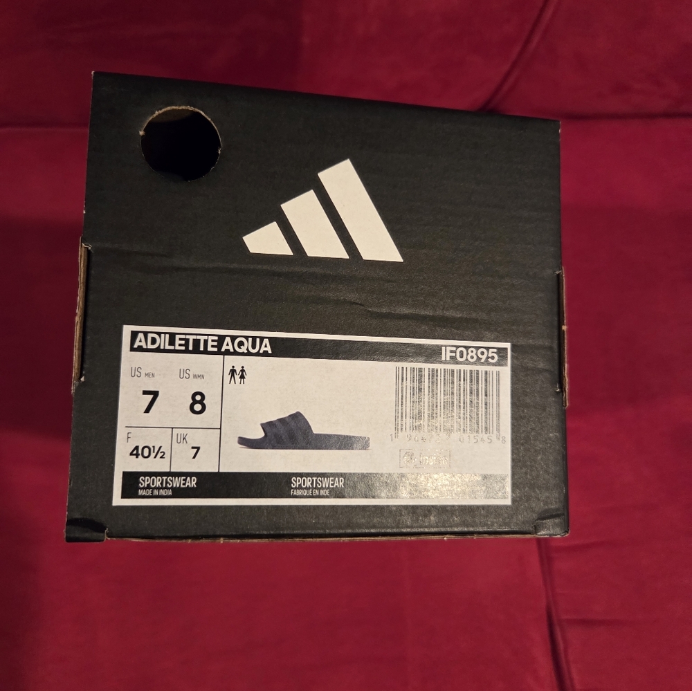 Adidas Adilette Aqua Slides in Navy